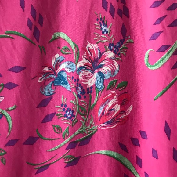 Vintage Pink Floral Stretch Nightgown Sleepwear - Picture 5 of 9